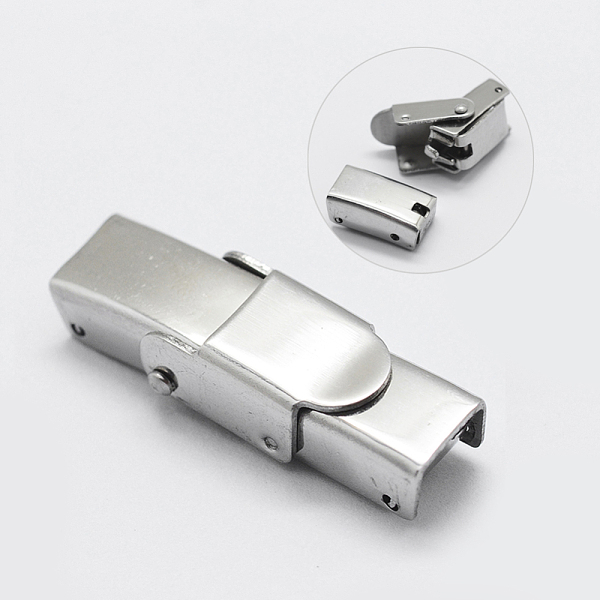 

PandaHall 201 Stainless Steel Watch Band Clasps, Rectangle, Stainless Steel Color, 26x9.5x7mm 201 Stainless Steel