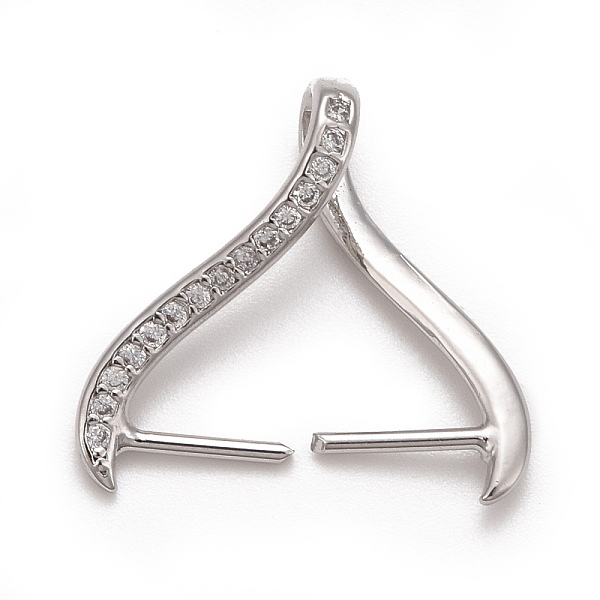 

PandaHall Rack Plating Brass Micro Pave Cubic Zirconia Ice Pick Pinch Bails, Long-Lasting Plated, Cadmium Free & Lead Free, Platinum..., Clear