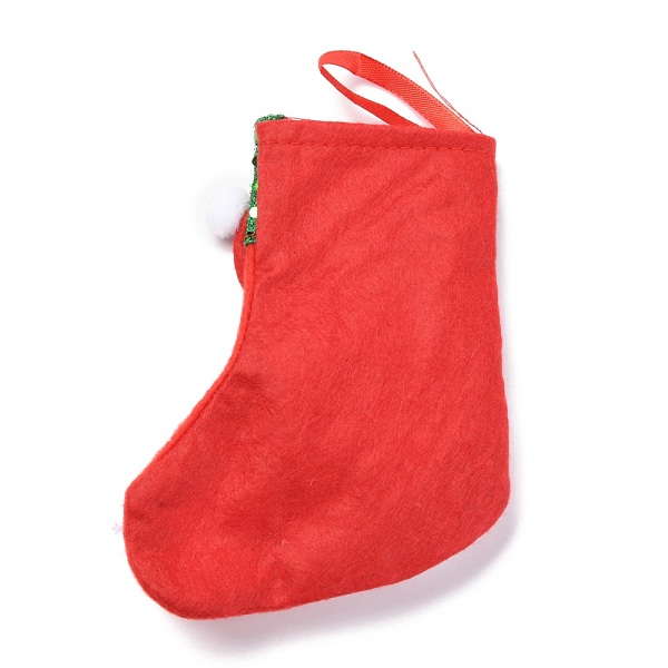 

PandaHall Cloth Hanging Christmas Stocking, with Paillettes, Candy Gift Bag, for Christmas Tree Decoration, Santa Claus, Red, 160x120x20mm...