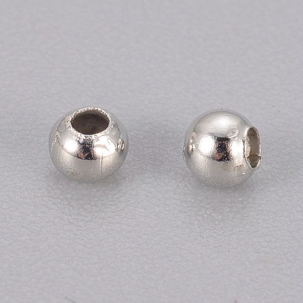 

PandaHall Iron Spacer Beads, Platinum, 2.5x2mm, Hole: 1.2mm, about 400pcs/50g Iron Round