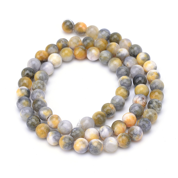 

PandaHall Natural Dyed Persian Jade Gemstone Bead Strands, Round, Goldenrod, 6mm, Hole: 1mm, about 66pcs/strand, 15.7 inch Persian Jade..., Gold