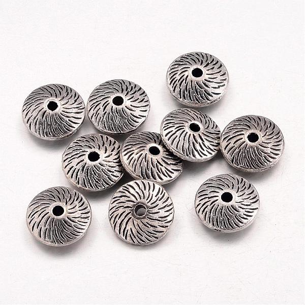 

PandaHall Tibetan Style Alloy Flat Round Beads, Cadmium Free & Lead Free, Antique Silver, 12x4.5mm, Hole: 2mm, about 580pcs/1000g Alloy Flat...