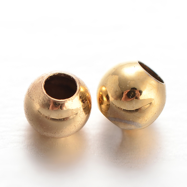 

PandaHall Round Brass Spacer Beads, Golden, 3mm, Hole: 1mm Brass Round