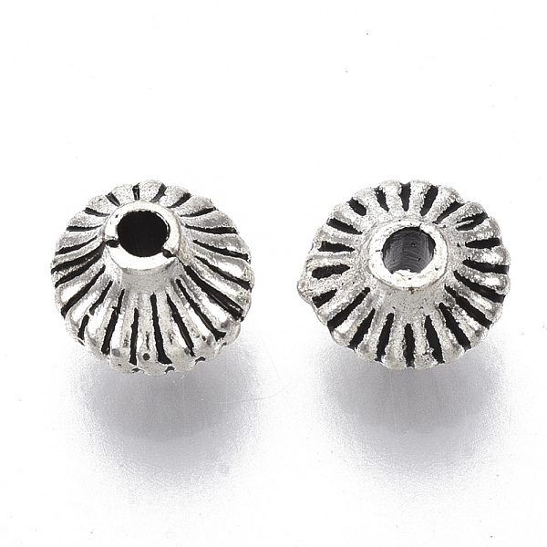 

PandaHall Tibetan Style Alloy Beads, Cadmium Free & Lead Free, Corrugated Beads, Bicone, Antique Silver, 6.5x5.5mm, Hole: 1.5mm, about...