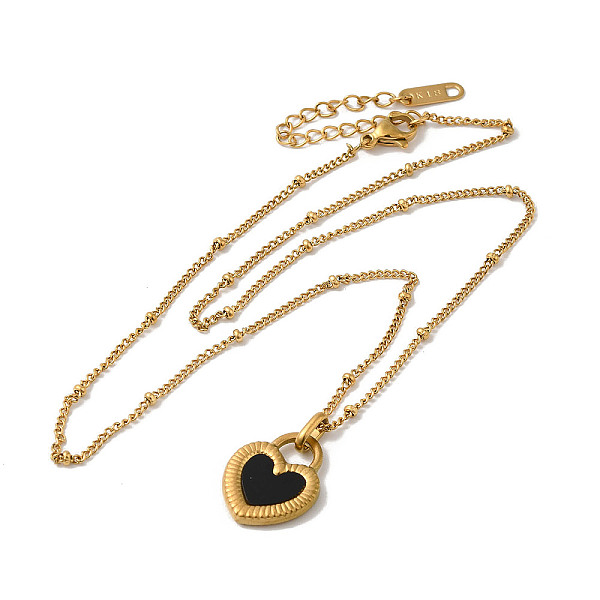 Ion Plating(IP) 304 Stainless Steel Enamel Pendant Necklaces
