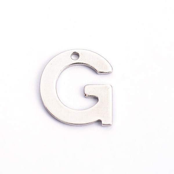 

PandaHall 304 Stainless Steel Letter Charms, Letter.G, 11x9.5x0.8mm, Hole: 1mm 304 Stainless Steel Letter
