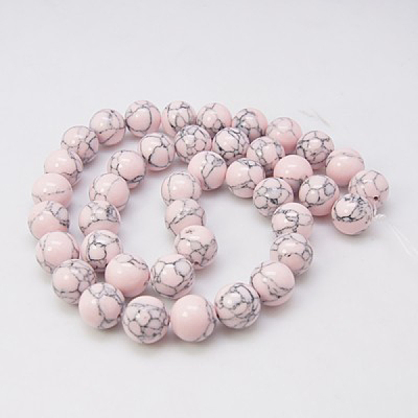 

PandaHall Synthetic Turquoise Beads Strands, Dyed, Round, Lavender Blush, 10mm, Hole: 1mm, about 40pcs/strand, 15.7 Synthetic Turquoise..., Pink
