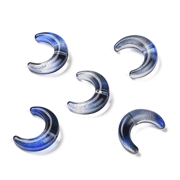 

PandaHall Gradient Handmade Lampwork Beads, Moon, Marine Blue, 16.5x13x5.5mm, Hole: 1mm Lampwork Moon