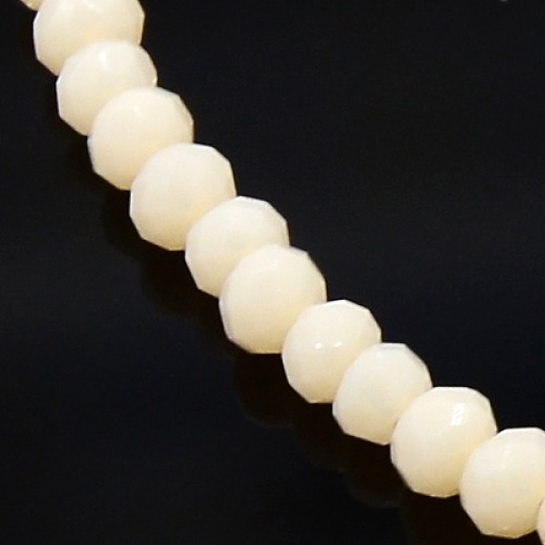 

PandaHall Opaque Solid Color Crystal Glass Faceted Rondelle Beads Strands, Cornsilk, 3.5x2.5~3mm, Hole: 1mm, about 120pcs/strand, 14 inch..., Gold