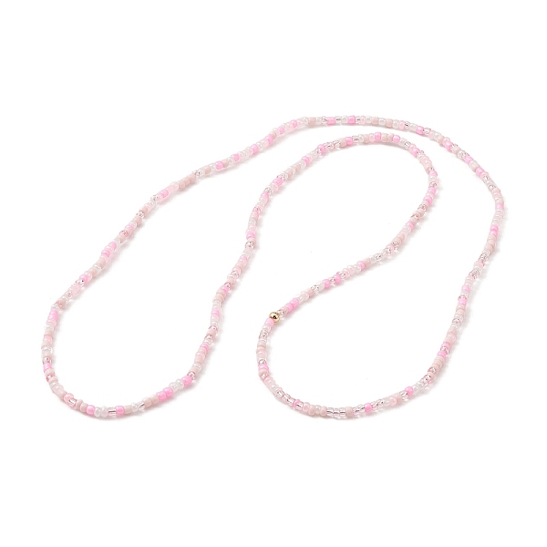 

PandaHall Jewelry Waist Bead, Body Chain, Glass Seed Beaded Belly Chain, Bikini Jewelry for Woman Girl, Pink, 770mm Glass Pink