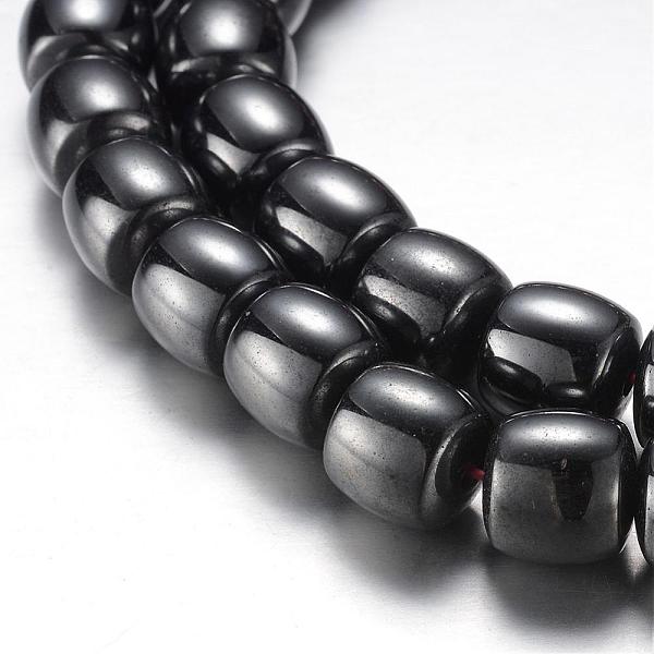 PandaHall Magnetic Synthetic Hematite Bead Strands, Grade A, Drum, Original Color, 8x8mm, Hole: 1mm, about 50pcs/strand, 15.7 inch(40cm)...
