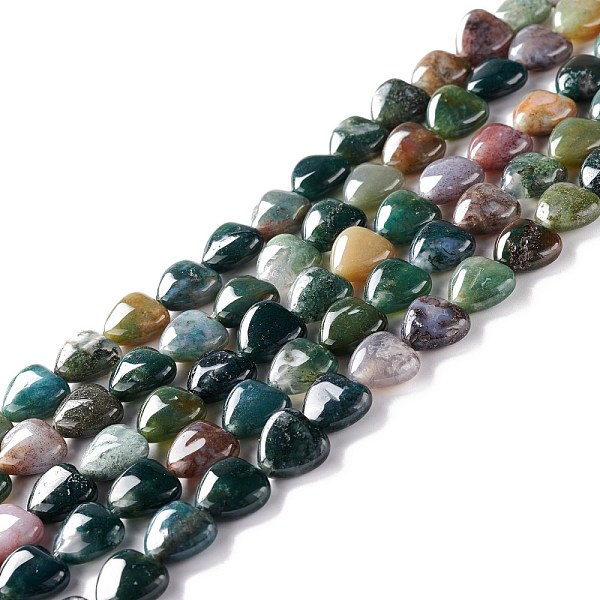 

PandaHall Natural Indian Agate Beads Strands, Heart, 12.5x12.5x6mm, Hole: 1mm, about 33pcs/strand, 15.55''(39.5cm) Imperial Jasper Heart