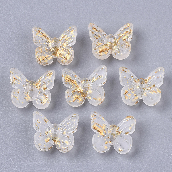 

PandaHall Transparent Spray Painted Glass Charms, with Golden Foil, Butterfly, Clear, 10x11x3mm, Hole: 1.2mm Glass Butterfly Clear