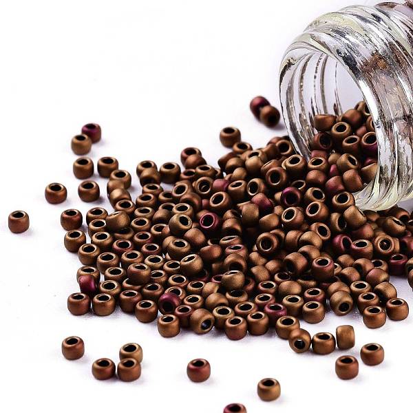 

PandaHall TOHO Round Seed Beads, Japanese Seed Beads, (618) Opaque Frosted Pastel Mudbrick, 11/0, 2.2mm, Hole: 0.8mm, about 5555pcs/50g..., Brown