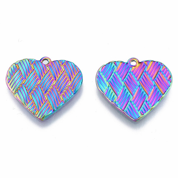 

PandaHall Ion Plating(IP) 304 Stainless Steel Pendants, Heart, Rainbow Color, 20x22x1.5mm, Hole: 1.5mm 304 Stainless Steel Heart