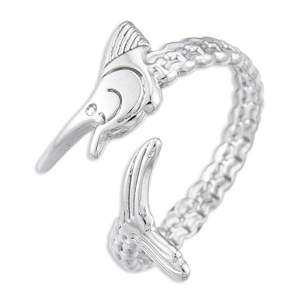

PandaHall 201 Stainless Steel Fishbone Wrap Open Cuff Ring for Women, Stainless Steel Color, US Size 9 3/4(19.5mm) 201 Stainless Steel