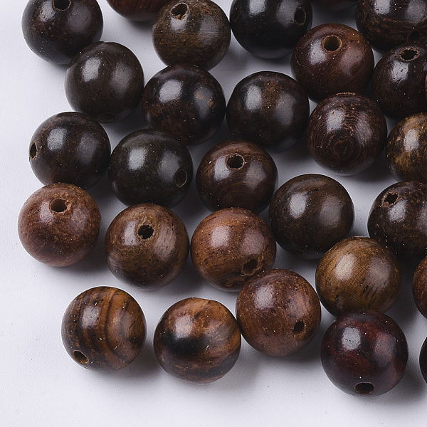 

PandaHall Natural Wood Beads, Waxed Wooden Beads, Undyed, Round, Coconut Brown, 8mm, Hole: 1.5mm, about 1643pcs/500g Wood Round Brown