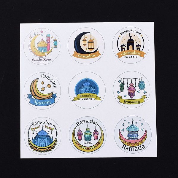 

PandaHall Lesser Bairam Theme Paper Stickers, Self Adhesive Round Sticker Labels, for Envelopes, Bubble Mailers and Bags, Moon Pattern...