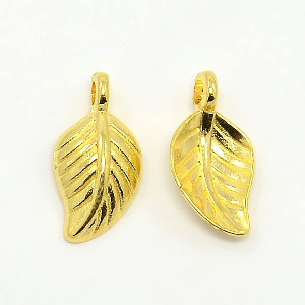 

PandaHall Tibetan Style Alloy Pendants, Leaf, Lead Free & Cadmium Free, Golden, 14x7x2.5mm, Hole: 1.5mm Alloy Leaf