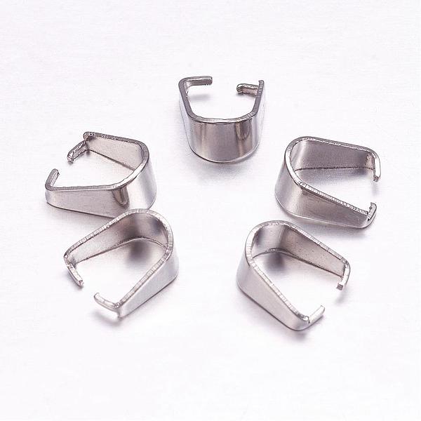 

PandaHall 304 Stainless Steel Snap on Bails, Stainless Steel Color, 10x8.5x5mm 304 Stainless Steel