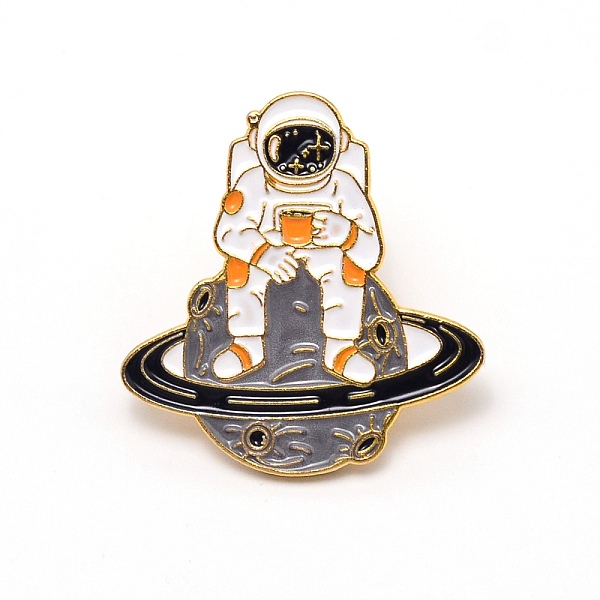 

PandaHall Astronaut with Planet Cartoon Enamel Pin, Zinc Alloy Enamel Brooch for Jacket Backpack Hat Pant Accessories, Gray, 30x28.5x10mm...