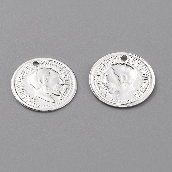

PandaHall Brass Charms, Long-Lasting Plated, Coin Charms, Flat Round with Edward VII, 925 Sterling Silver Plated, 12.5x0.7mm, Hole: 1mm...