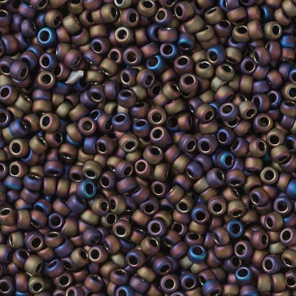 PandaHall TOHO Round Seed Beads, Japanese Seed Beads, (615) Matte Color Iris Purple, 15/0, 1.5mm, Hole: 0.7mm, about 3000pcs/10g Glass...