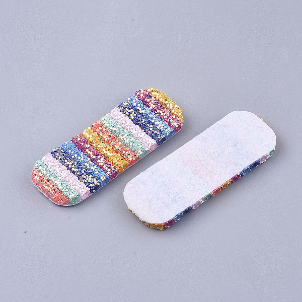 

PandaHall Non Woven Fabric Costume Accessories, with Sequins/ Paillettes and Plastic, Rectangle, Colorful, 77~79x28x6mm Cloth Rectangle