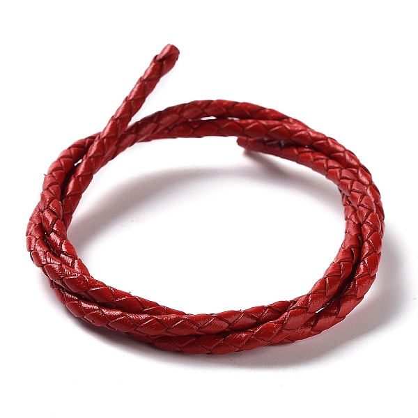 

PandaHall Braided Leather Cord, Red, 3mm, 50yards/bundle Leather Red