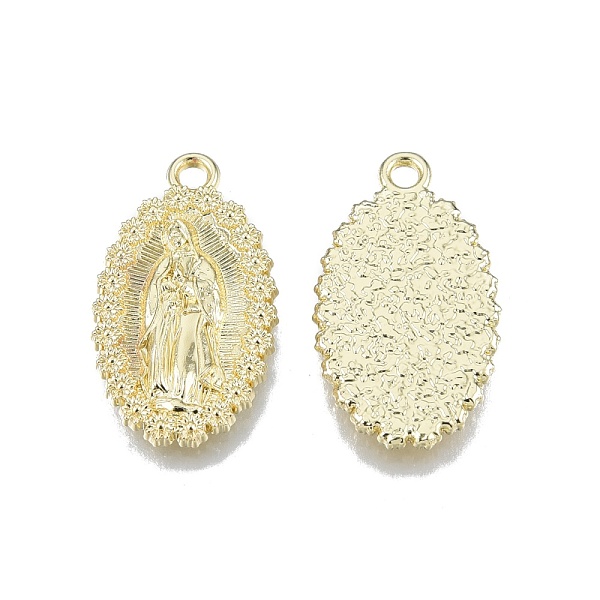 

PandaHall Rack Plating Alloy Pendants, Cadmium Free & Nickel Free & Lead Free, Oval with Saint, Light Gold, 23x13x2mm, Hole: 1.8mm Alloy...