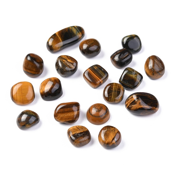 

PandaHall Natural Tiger Eye Beads, No Hole Beads, Nuggets, Tumbled Stone, Healing Stones for 7 Chakras Balancing, Crystal Therapy...