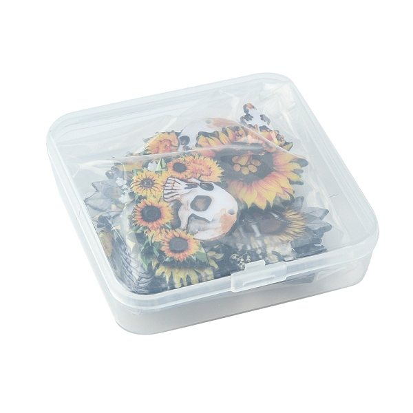 

PandaHall 10Pcs 5 Style Halloween Printed Acrylic Pendants, Skull/Sunflower Charms, Mixed Patterns, 29~46.5x30~40x2~2.5mm, Hole: 1.6~1.8mm...