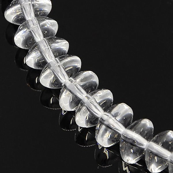 

PandaHall Synthetic Quartz Crystal Beads Strands, Rondelle, Clear, 6x3mm, Hole: 1mm, about 111pcs/strand, 15.7 inch Quartz Crystal Rondelle...