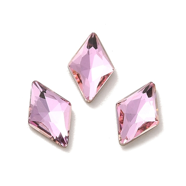 

PandaHall Glass Rhinestone Cabochons, Point Back & Back Plated, Faceted, Rhombus, Light Rose, 8x5x2mm Glass Rhinestone Rhombus Pink