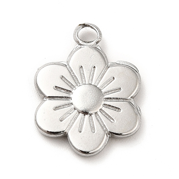 

PandaHall 201 Stainless Steel Pendants, Flower Charms, Stainless Steel Color, 19x14x2.5mm, Hole: 2.5mm 201 Stainless Steel Flower