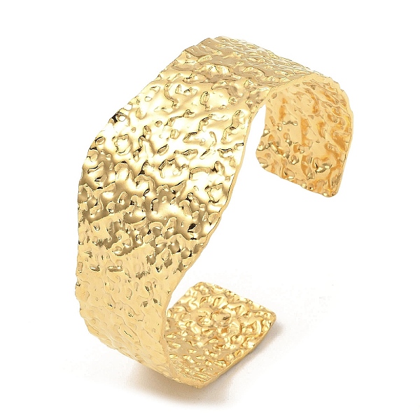 

PandaHall 304 Stainless Steel Textured Wide Cuff Bangles, Golden, Inner Diameter: 2-3/8 inch(5.92cm) 304 Stainless Steel