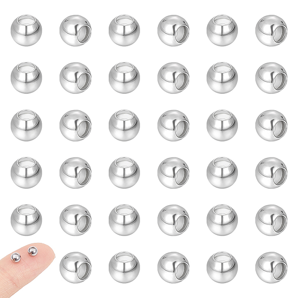 

PandaHall Unicraftale 202 Stainless Steel Beads, with Rubber Inside, Slider Beads, Stopper Beads, Rondelle, Stainless Steel Color, 4x3.3mm...