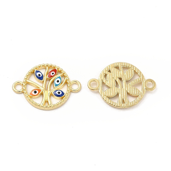 

PandaHall Alloy Enamel Connector Charms, Flat Round Tree Links with Evil Eye, Golden, Nickel, Colorful, 16.5x23.5x2mm, Hole: 2mm...