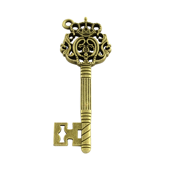 

PandaHall Tibetan Style Alloy Key Big Pendant Rhinestone Settings, Cadmium Free & Nickel Free & Lead Free, Antique Bronze, Fit for 1~2mm...