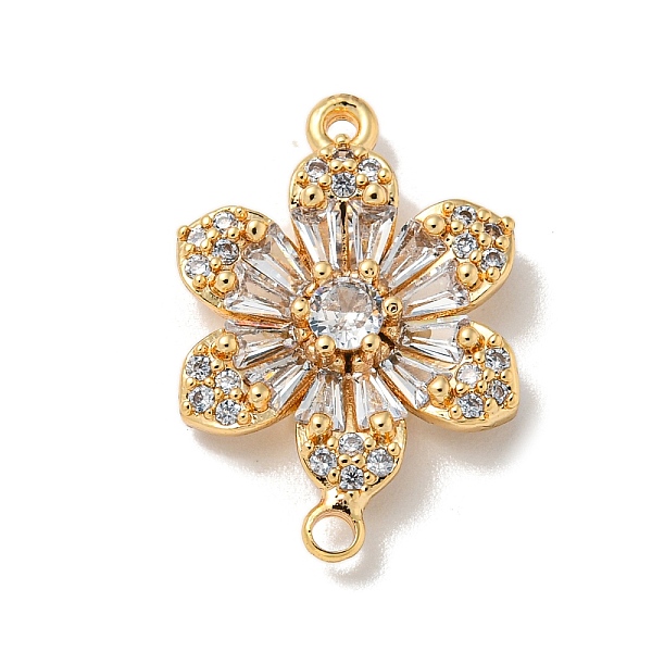 

PandaHall Brass Pave Clear Cubic Zirconia Flower Links Connector Charms, Real 18K Gold Plated, 20x13x4mm, Hole: 1.5mm Brass+Cubic Zirconia...