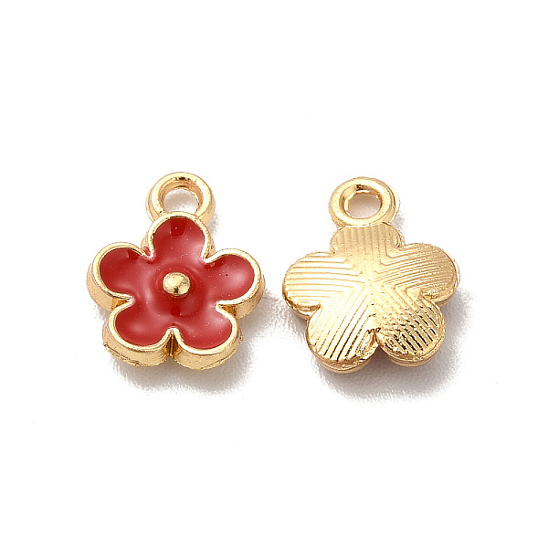 

PandaHall Alloy Enamel Pandants, Lead Free & Cadmium Free, Light Gold, Flower Charm, Red, 10x8x2.5mm, Hole: 1.4mm Alloy+Enamel Flower Red
