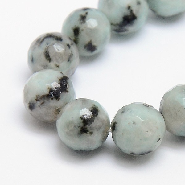 

PandaHall Natural Sesame Jasper/Kiwi Jasper Beads Strands, Round, Faceted, 8mm, Hole: 1mm, about 46pcs/strand, 14.6 inch Sesame Jasper Round..., Cyan