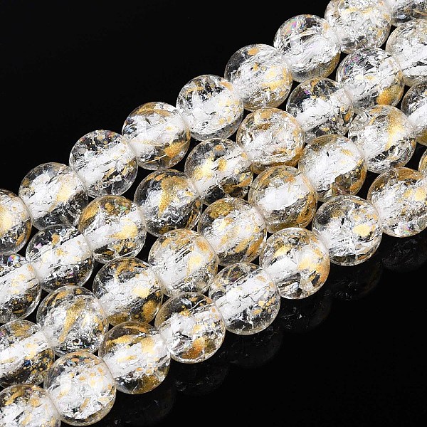 Brins de perles de verre transparentes craquelées