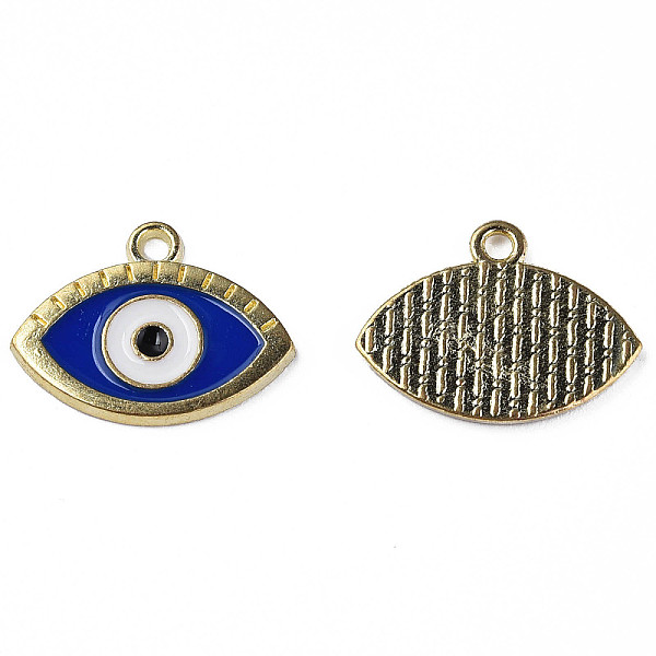 

PandaHall Alloy Enamel Pendants, Cadmium Free & Lead Free, Light Gold, Evil Eye, Medium Blue, 14x19x1.5mm, Hole: 1.6mm Alloy+Enamel Evil Eye