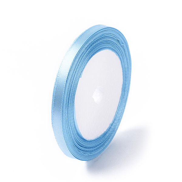 

PandaHall Single Face Satin Ribbon, Polyester Ribbon, Light Blue, 1/4 inch(6mm), about 25yards/roll(22.86m/roll), 10rolls/group...