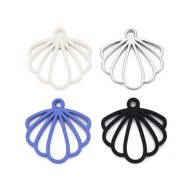 

PandaHall Rack Plating Spray Painted Alloy Pendants, Cadmium Free & Lead Free, Shell, Mixed Color, 21x20.5x1.5mm, Hole: 1.8mm Alloy Shell..., Multicolor