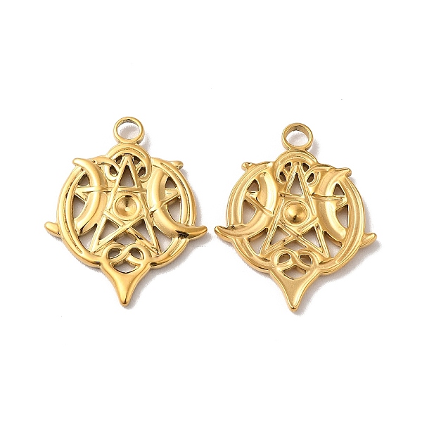 

PandaHall Ion Plating(IP) 304 Stainless Steel Pendant Rhinestone Settings, Moon & Star, Real 18K Gold Plated, Fit for 2.5mm Rhinestone...