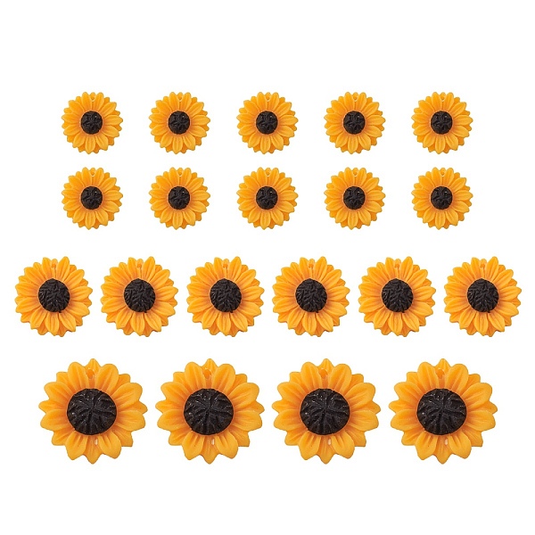 

PandaHall 20Pcs 3 Styles Opaque Resin Pendants, Flower Charms, Orange, 16~24x4.5~7mm, Hole: 1~1.2mm Resin Flower Orange