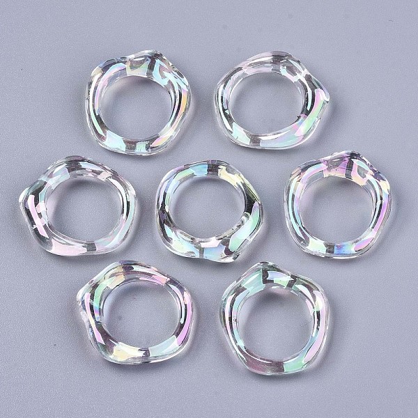 

PandaHall Transparent Acrylic Linkings Rings, AB Color, Ring, Clear AB, 27x25x6.5mm, Inner Diameter: 17mm Acrylic Ring White