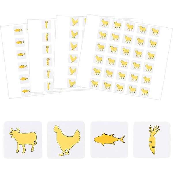 80 feuille de 4 autocollants de repas de style dessin animé carotte